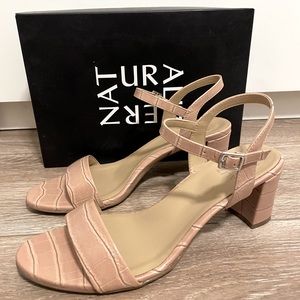 New Naturalized snakeskin nude sandals